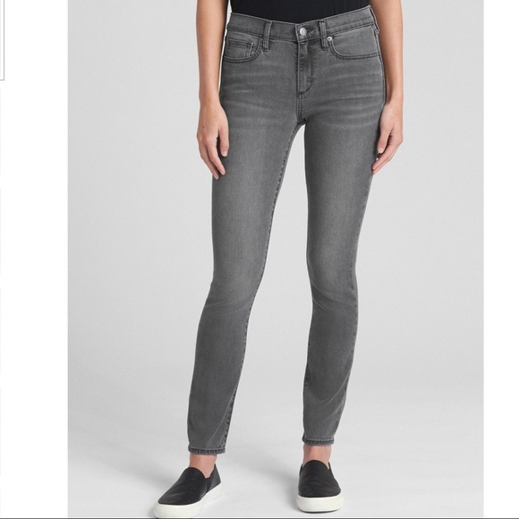 GAP Denim - Gap Soft Wear Grey Mid-Rise True Skinny Jeans